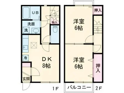 ABEND(2DK/1階)の間取り写真