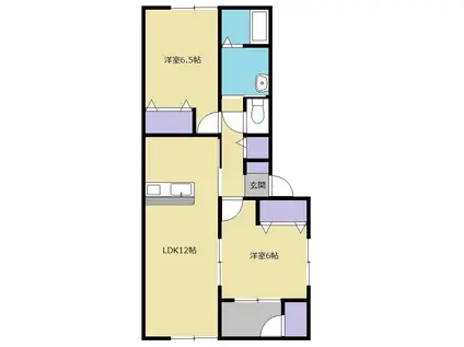 ラグジュアリー・S(2LDK/2階)の間取り写真