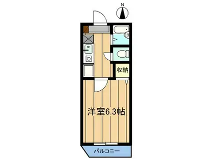フォレスト高針(1K/3階)の間取り写真