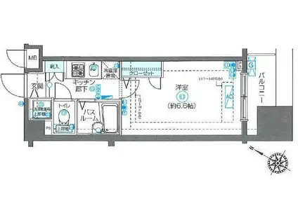 フェニックス川崎弐番館(1K/14階)の間取り写真