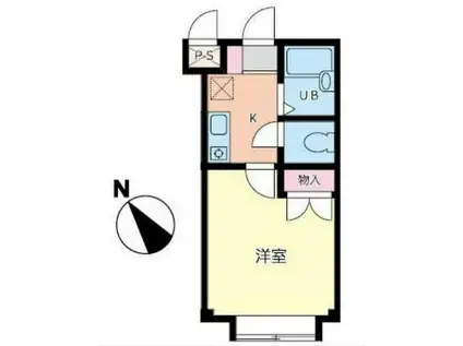 ベルシティ東仙台(1K/2階)の間取り写真