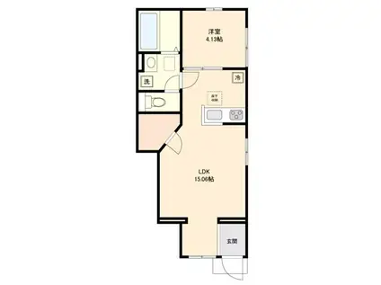 CHOUETTE(1LDK/1階)の間取り写真