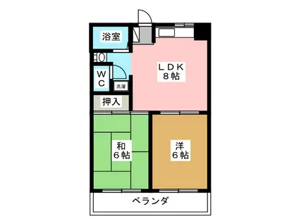 グリーンガーデン春里(2DK/2階)の間取り写真