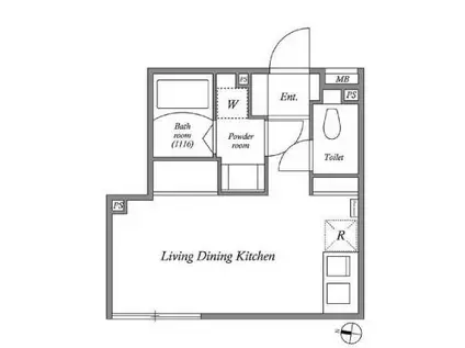 LEGALAND 下北沢(ワンルーム/2階)の間取り写真