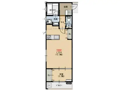 ガーデンシティ三和町(1LDK/3階)の間取り写真