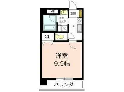 CHERRY SUITE(1K/2階)の間取り写真