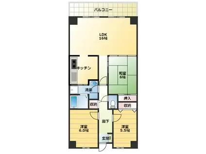 PHOENIX COURT 交野I(3LDK/2階)の間取り写真