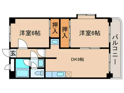 エクセル多加木(2DK/3階)の間取り写真