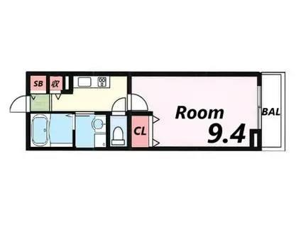 コンコルドラファイエットIV(1K/1階)の間取り写真