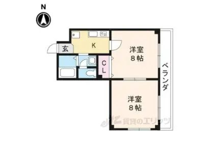 メゾンジュネス(2K/1階)の間取り写真