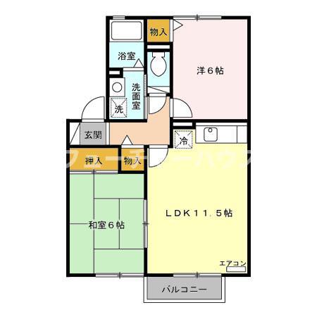 タントミールA棟(2LDK/2階)の間取り写真