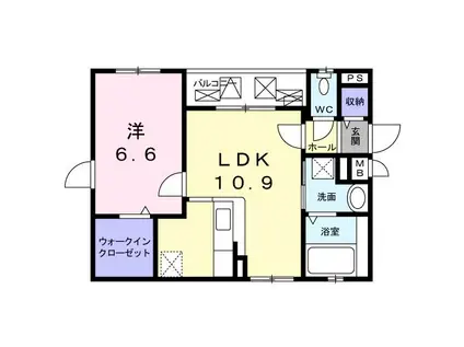 ストリート アベニュー・H(1LDK/3階)の間取り写真