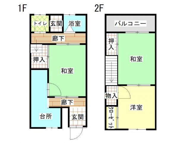 エクセルハイツ礒野(3K/1階)の間取り写真