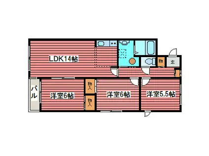 パークアヴェニュー広和NO10(3LDK/7階)の間取り写真