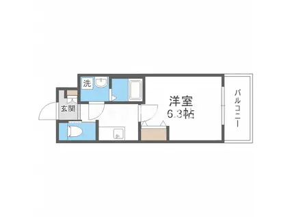 ウインズコート城北(1K/2階)の間取り写真