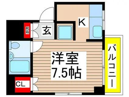 グランドメゾン(1K/3階)の間取り写真