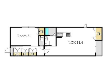 オーキッドハイム(1LDK/4階)の間取り写真