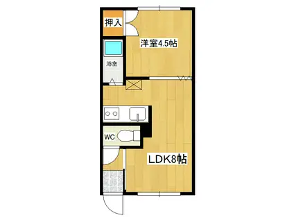 アーバンかしわ(1LDK/2階)の間取り写真