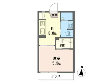 幸和ハイツ(1K/1階)の間取り写真