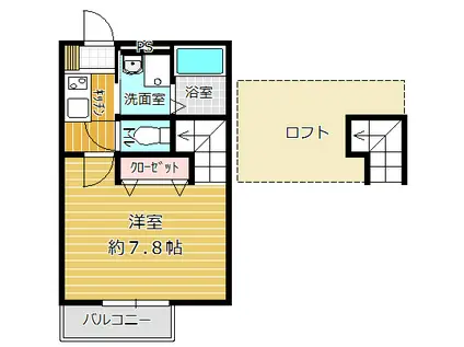 ヴィハール鶴巻(1K/2階)の間取り写真