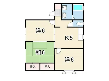 ルシェール藤原台(3K/1階)の間取り写真
