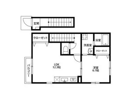 アンプルールリーブル江松(1LDK/2階)の間取り写真