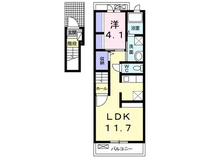 メゾン・ドゥ・ジェルメA(1LDK/2階)の間取り写真