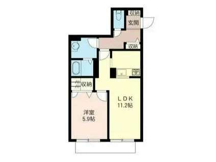 グレースII(1LDK/1階)の間取り写真