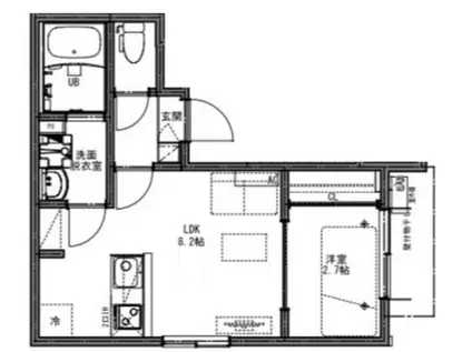 KEIAI RESIDENCE 北上尾III(1LDK/1階)の間取り写真