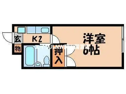 ミルフォード津島(1K/2階)の間取り写真