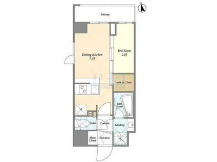 LA DOUCEUR志茂(1DK/4階)の間取り写真