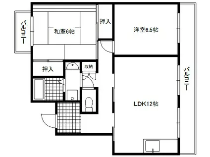 クレ青島(2LDK/2階)の間取り写真