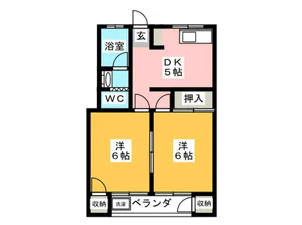 森谷ビル(2DK/3階)の間取り写真