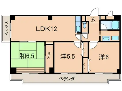 メゾン東山(3LDK/4階)の間取り写真