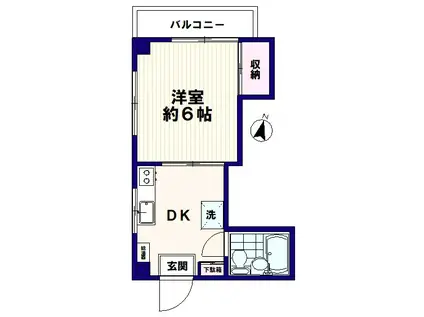 三晃マンション(1DK/3階)の間取り写真