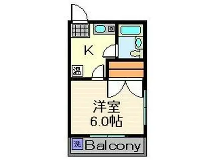 パークサイドヴィレッジ(1K/2階)の間取り写真