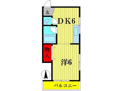 五香サンロードス(1DK/3階)の間取り写真