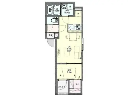 LRIS北綾瀬(1LDK/1階)の間取り写真