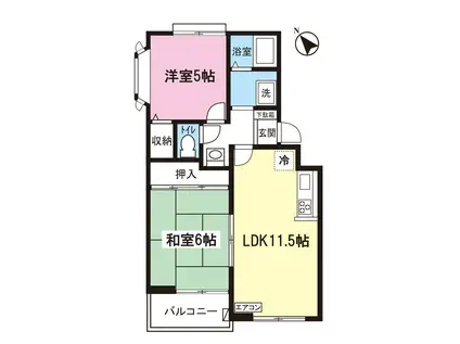 オーソネタウンハウス伍番館(2LDK/2階)の間取り写真