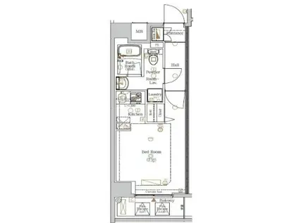 ヴァローレクオリタ浅草橋(ワンルーム/4階)の間取り写真