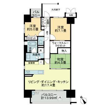 アトレ阿倉川(3LDK/2階)の間取り写真