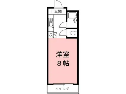 宝コーポ(ワンルーム/2階)の間取り写真