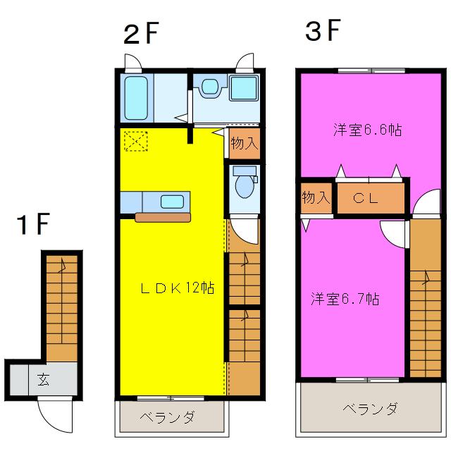 セイコーIII(2LDK/1階)の間取り写真