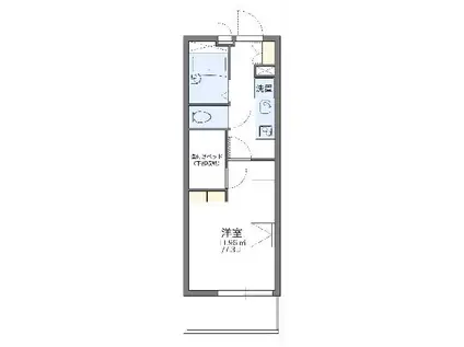 レオパレスファーレVI(1K/3階)の間取り写真