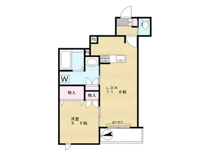 BEARS GARDEN(1LDK/3階)の間取り写真