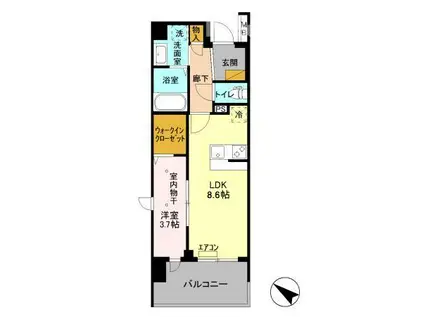 DEARESTIII(1LDK/6階)の間取り写真