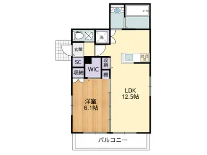さくらメゾンB(1LDK/1階)の間取り写真