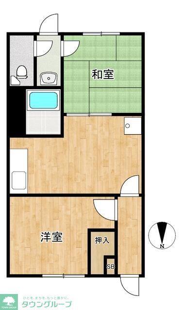 ファーストメゾン毛呂(1K/2階)の間取り写真