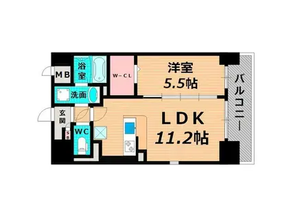 グランシャリオ関目(1LDK/2階)の間取り写真