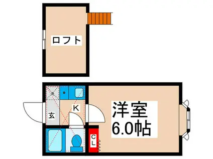 ローズアパートB棟(1K/1階)の間取り写真